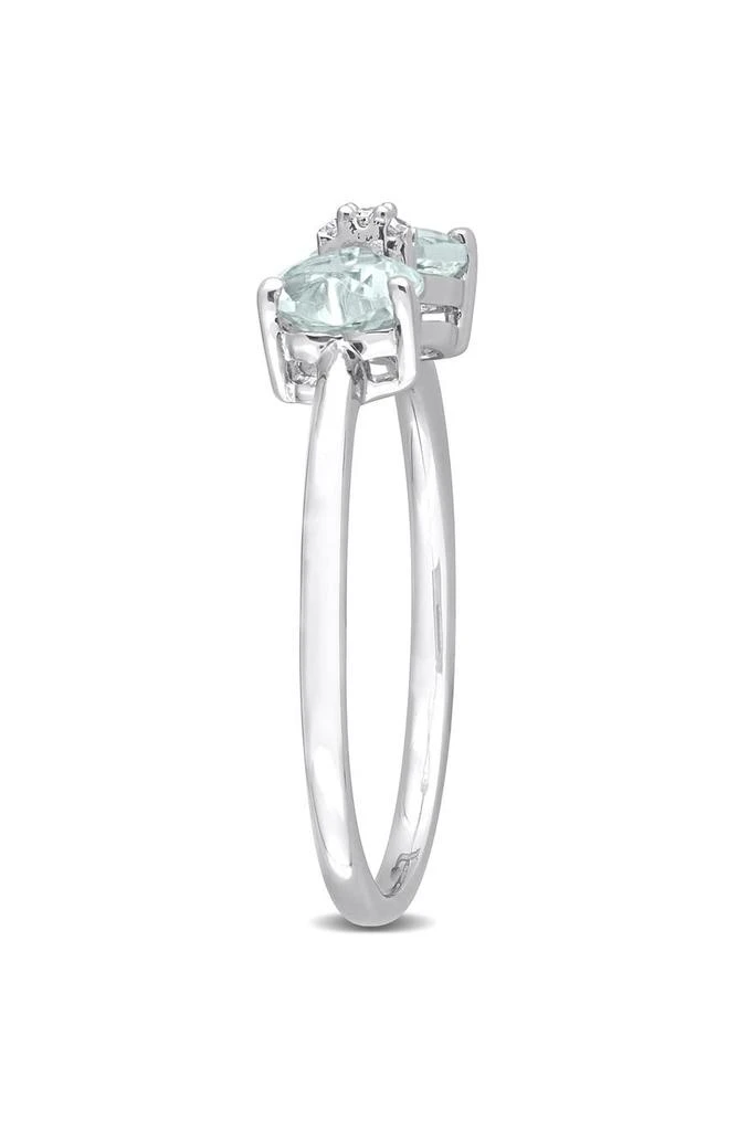DELMAR Heart Bow Aquamarine 
Diamond Ring - 0.015ct. 2