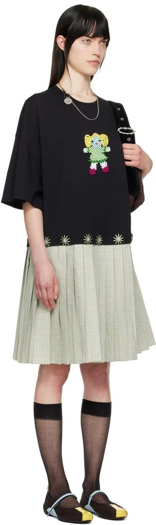 CHOPOVA LOWENA Black & Green Saltos Kilt Midi Dress 2