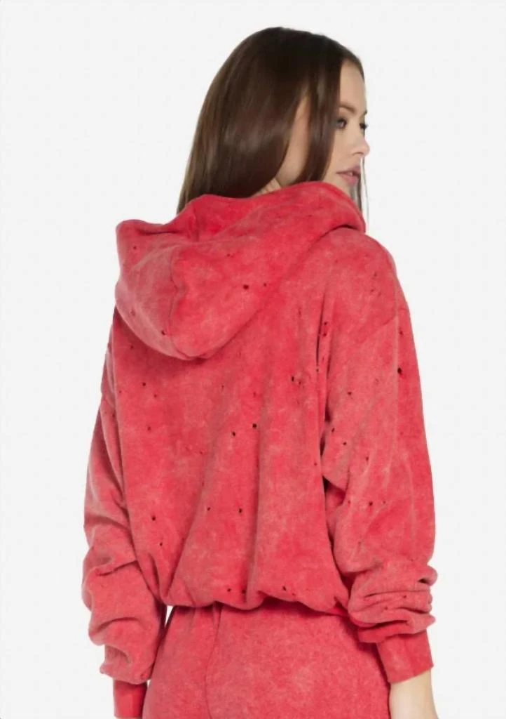 Michael Lauren Trainor-Oversized Crop Hoodie In Brick 3
