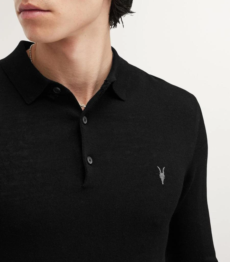 ALL SAINTS Merino Wool Mode Polo Shirt 6