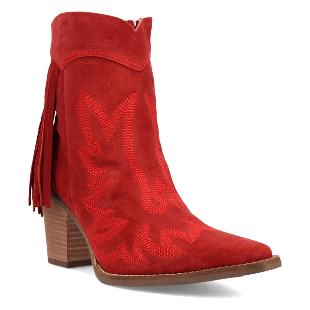 Dingo Wild Sage Fringe Snip Toe Zippered Cowboy Booties 2
