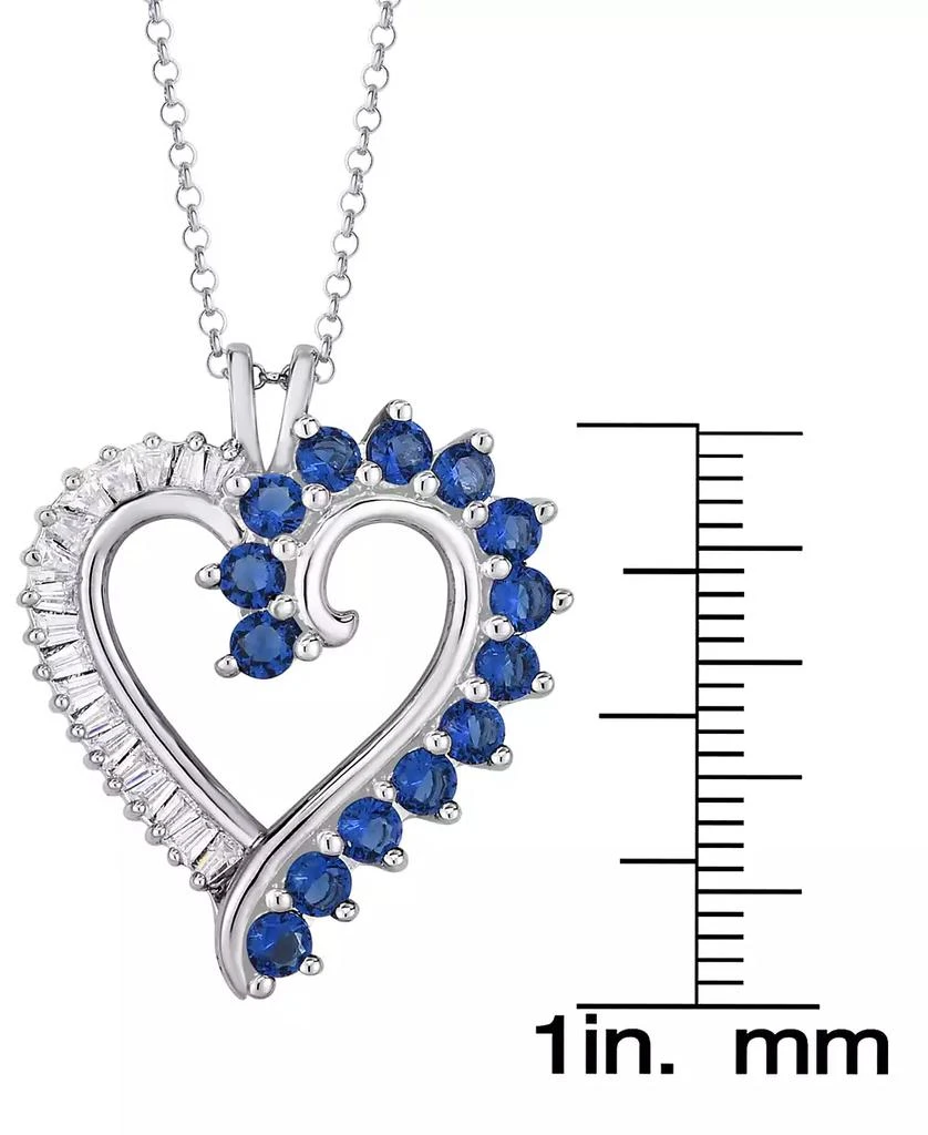 Macy's Simulated Sapphire Baguette and Cubic Zirconia Heart Pendant (Also in Amethyst) 3