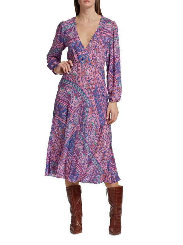 ba&sh Franky Paisley Midi Wrap Dress 1