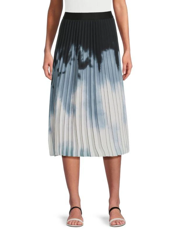 Wdny Tie Dye Accordion Pleat Midi-Skirt 1