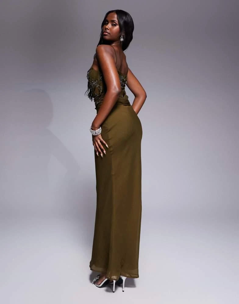 ASOS ASOS DESIGN embellished cami strap drape bodice maxi dress with bias  skirt in khaki - Dresses & Skirts - Compare Prices from 3+ Stores - Free  Shipping - BeyondStyle