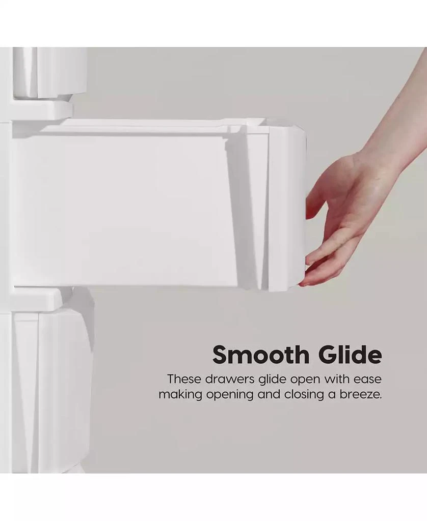 IRIS USA 4 Slim Drawer Storage, Organizer Unit for Bedroom, Closet, Kitchen, Bathroom, Laundry Room, Dorm, White Frame with Matte White Front Panels, Set of 1 3