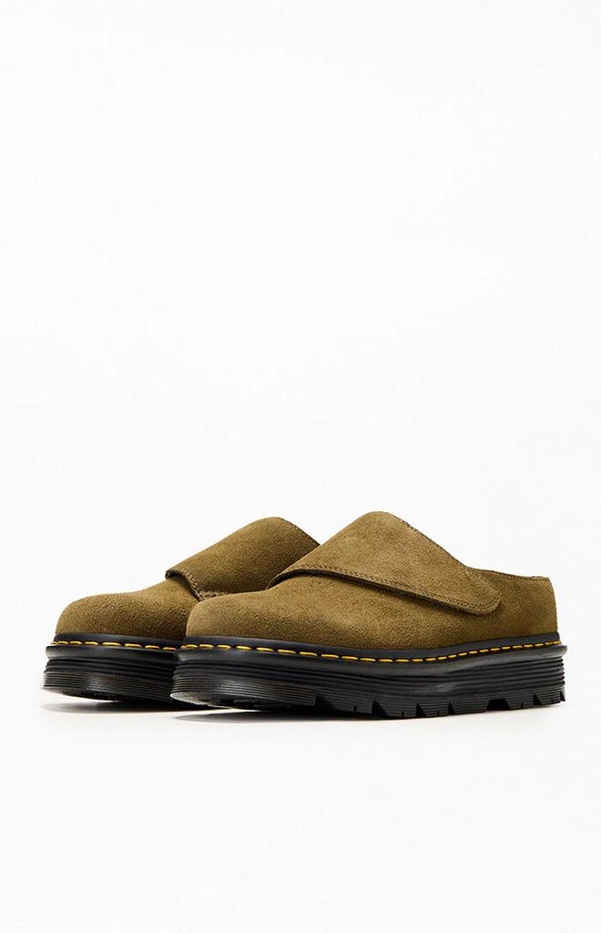 Dr. Martens Olive Zebzag Suede Anywair Platform Mules 2