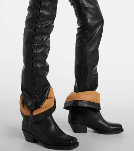 Isabel Marant Cyerra low-rise leather pants 6