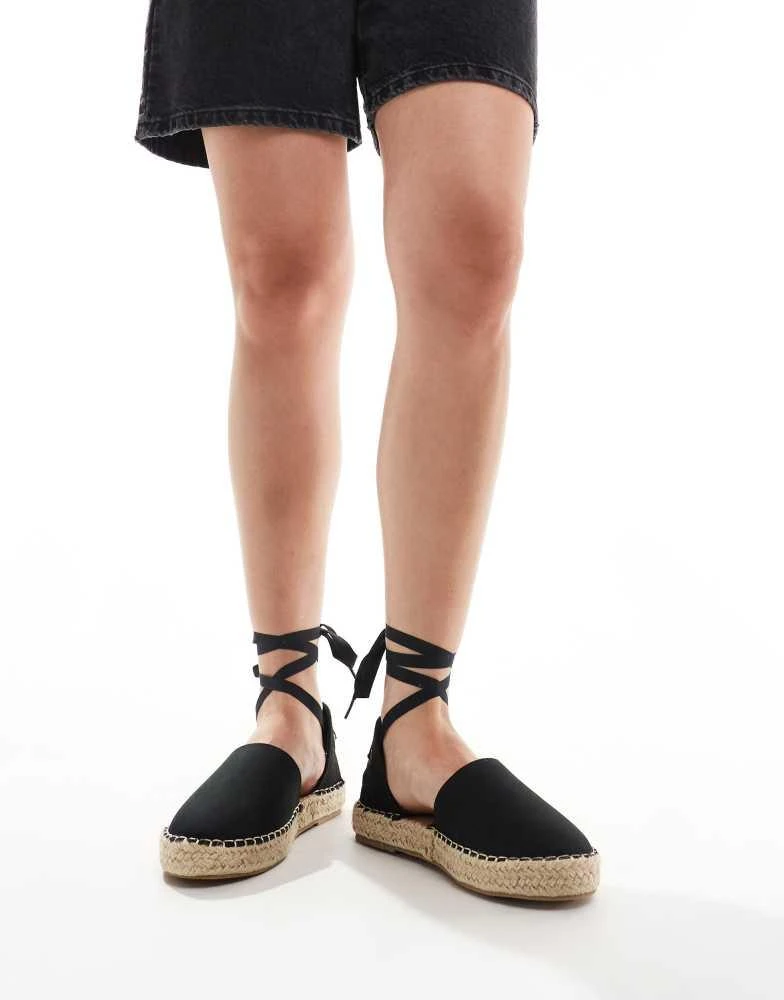 Truffle Collection Truffle Collection ankle tie espadrilles in black 1