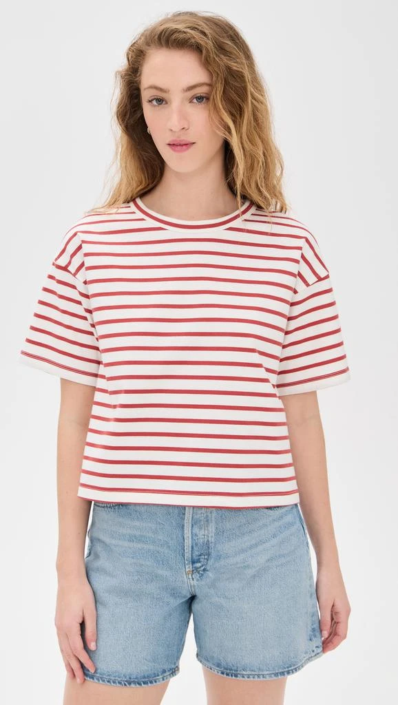 Madewell Everyday Boxy Crop Tee in Stripe 6