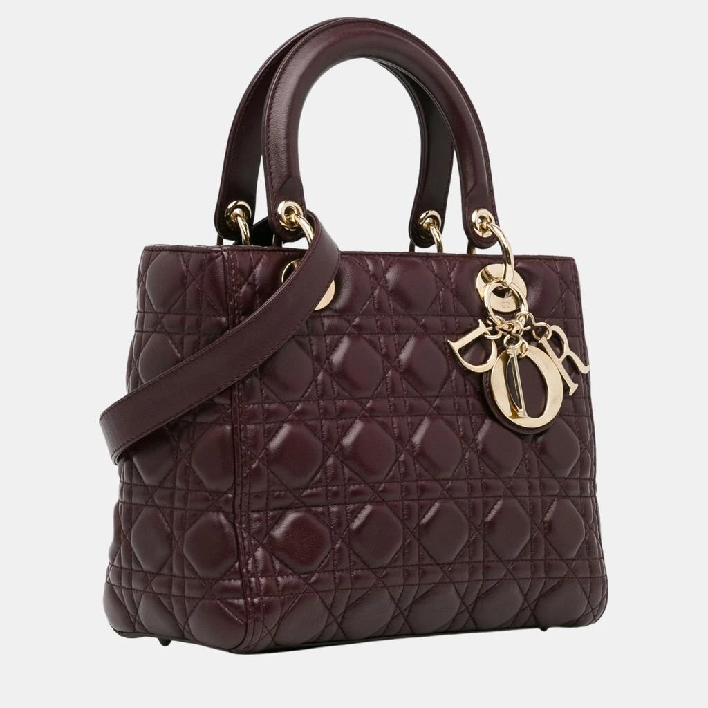 Dior Dior Burgundy Medium Lambskin Cannage Lady Dior 2