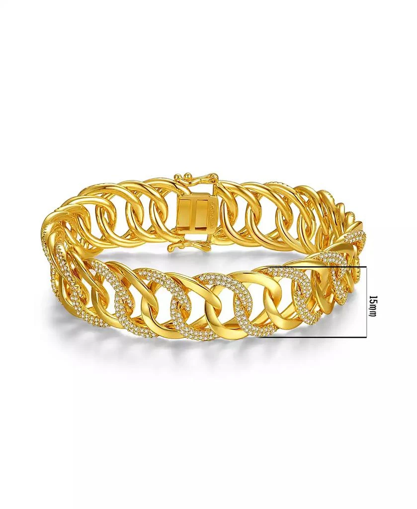 Rachel Glauber Dazzling 14K Gold Plated Paved CZ Slinky Chain Bracelet 5