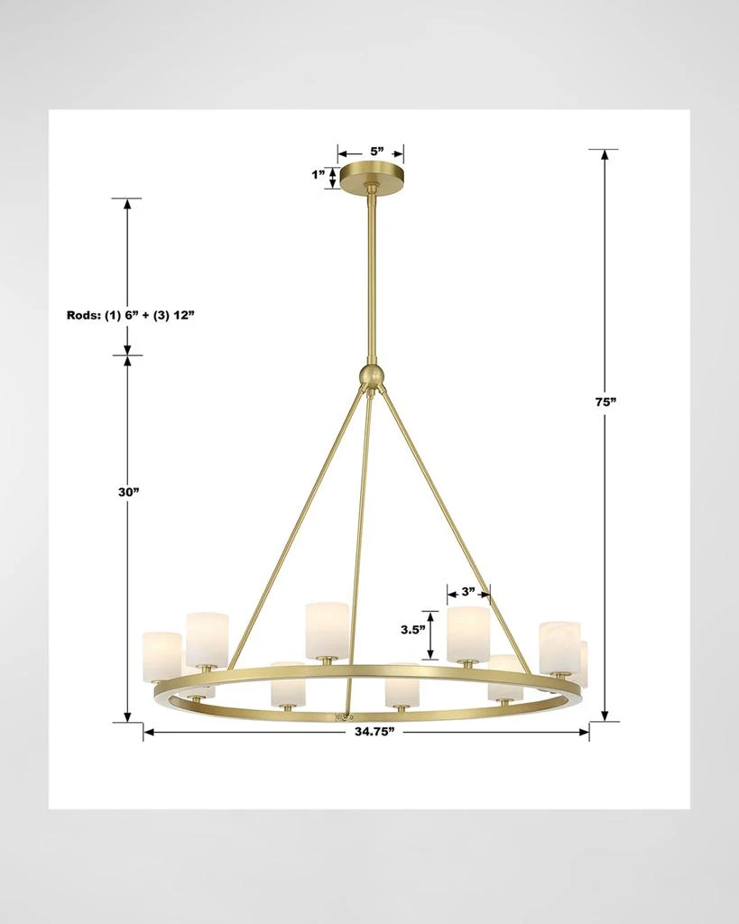 Crystorama Aragon 35" Round 10-Light Chandelier 4