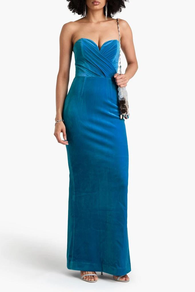 REBECCA VALLANCE Bernadette strapless stretch-velvet gown 2