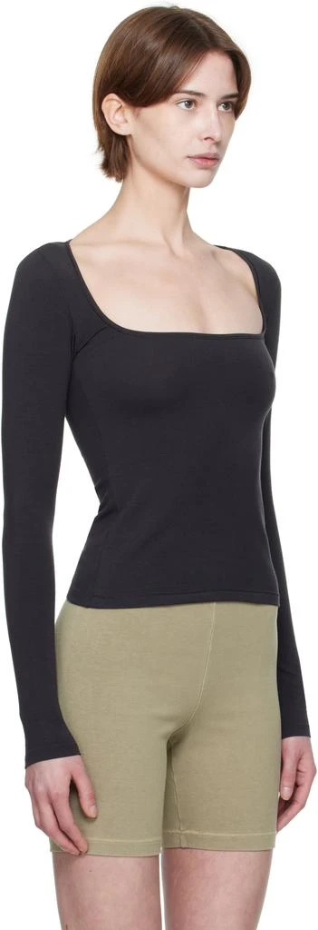 SKIMS Black Cotton Jersey Scoop Neck Long Sleeve T-shirt 2