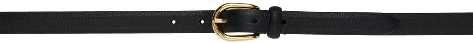 Anderson's Black Skinny Soft Grained Calf Leather Belt