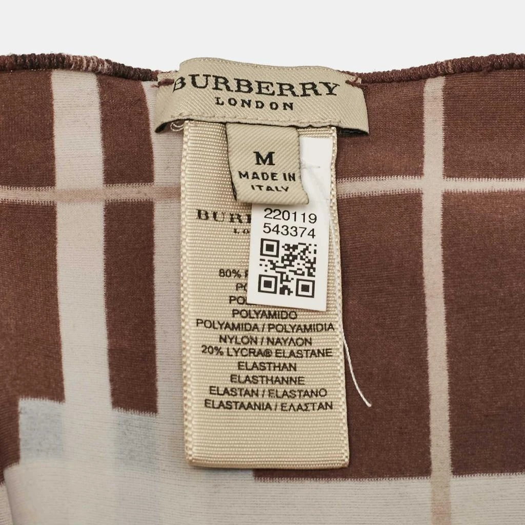 Burberry Burberry Brown Checked Jersey Triangular Scarf Top M 4