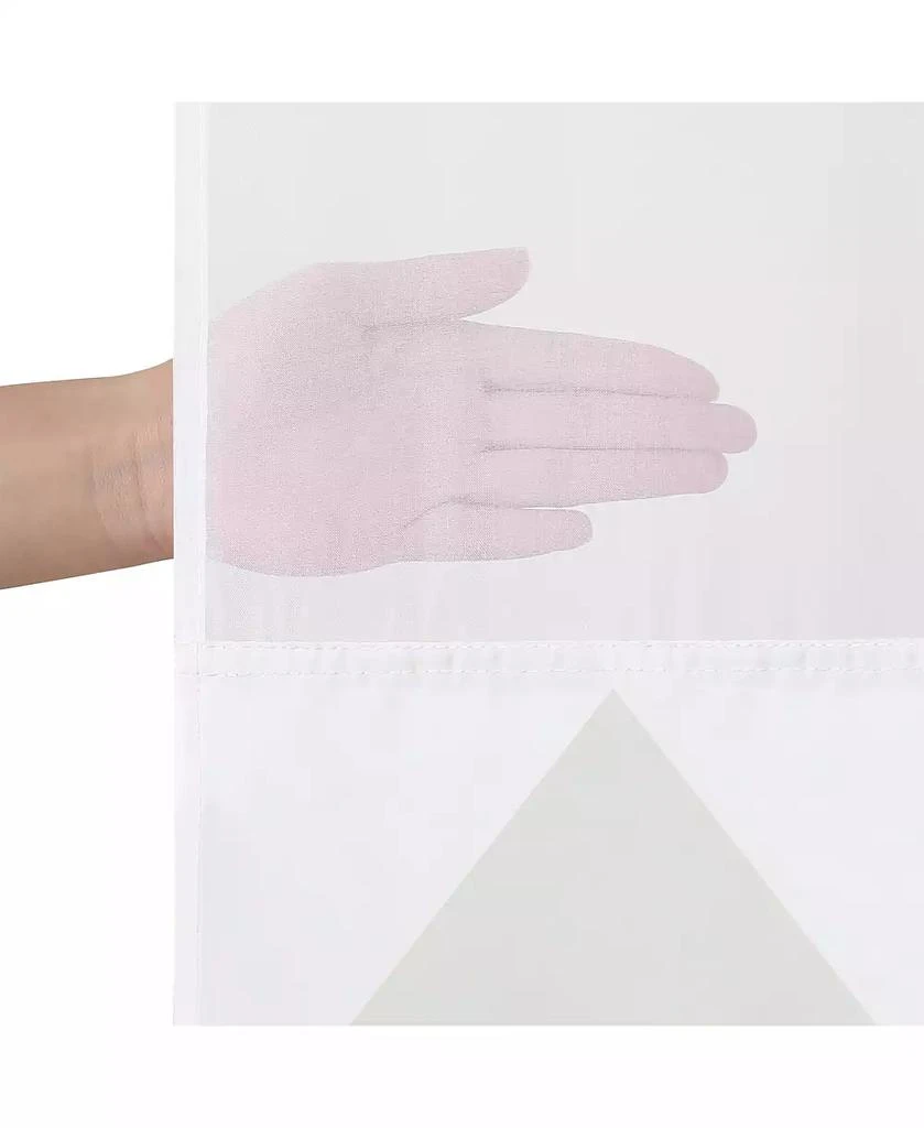 Americanflat 72x75 Hookless Shower Curtain - Abstract Orange Green Shower Curtain with Sheer Panel, Snap-In Liner, and Grommets - 100% Polyester 5