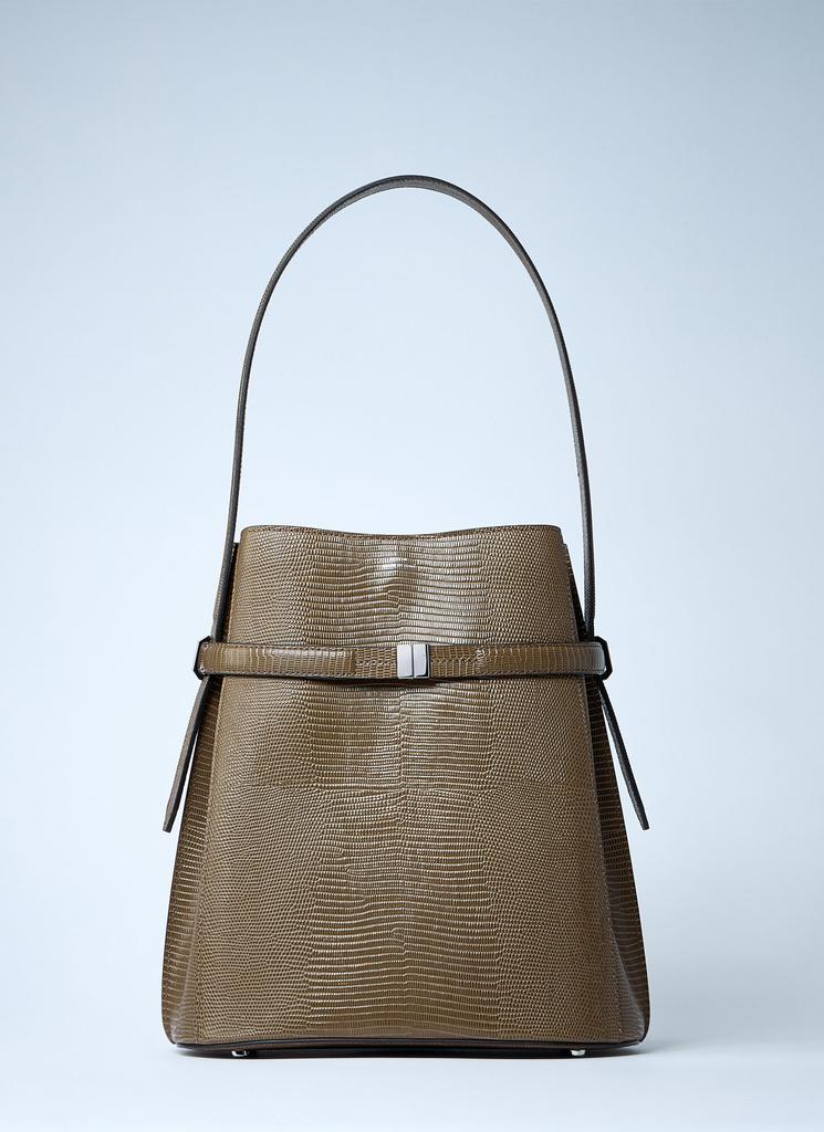 Totême Leather Belted Bucket Bag