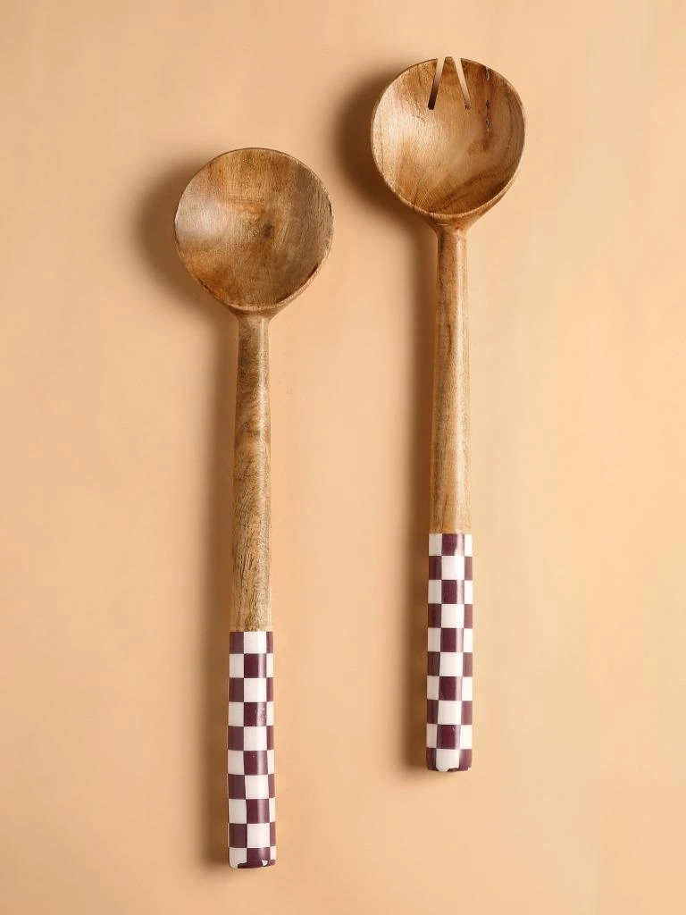 Tiramisu Resin & Wood Salad Server 2 Piece Set 10