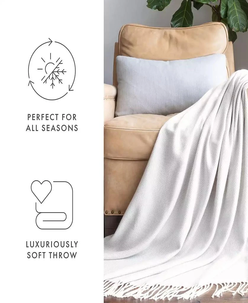 IENJOY HOME Herringbone Fringed Throw, 60" x 50" 3