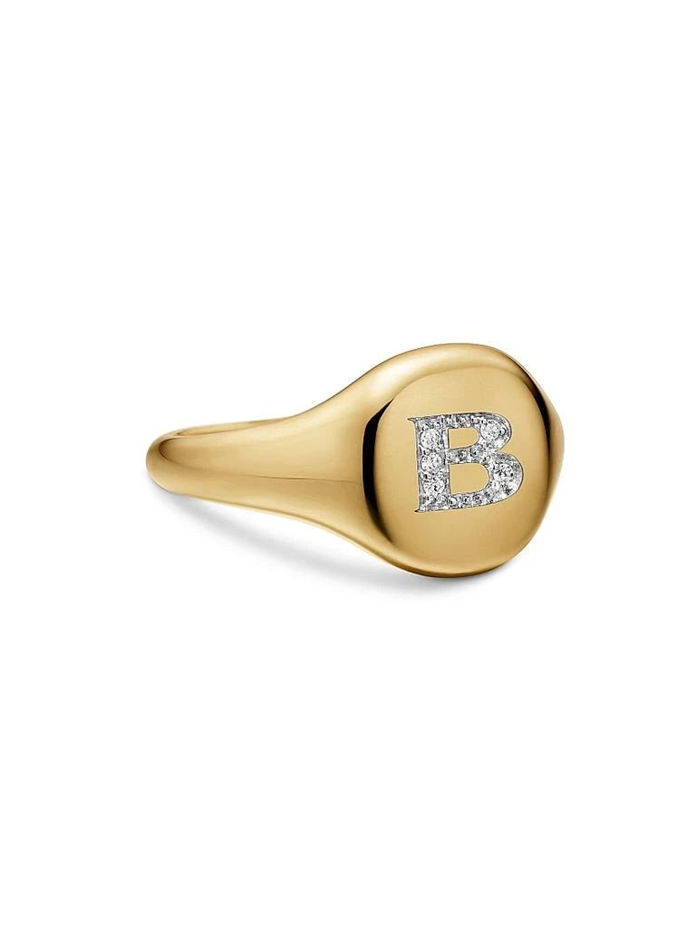 David Yurman DY Initial Pinky Ring in 18K Yellow Gold 1