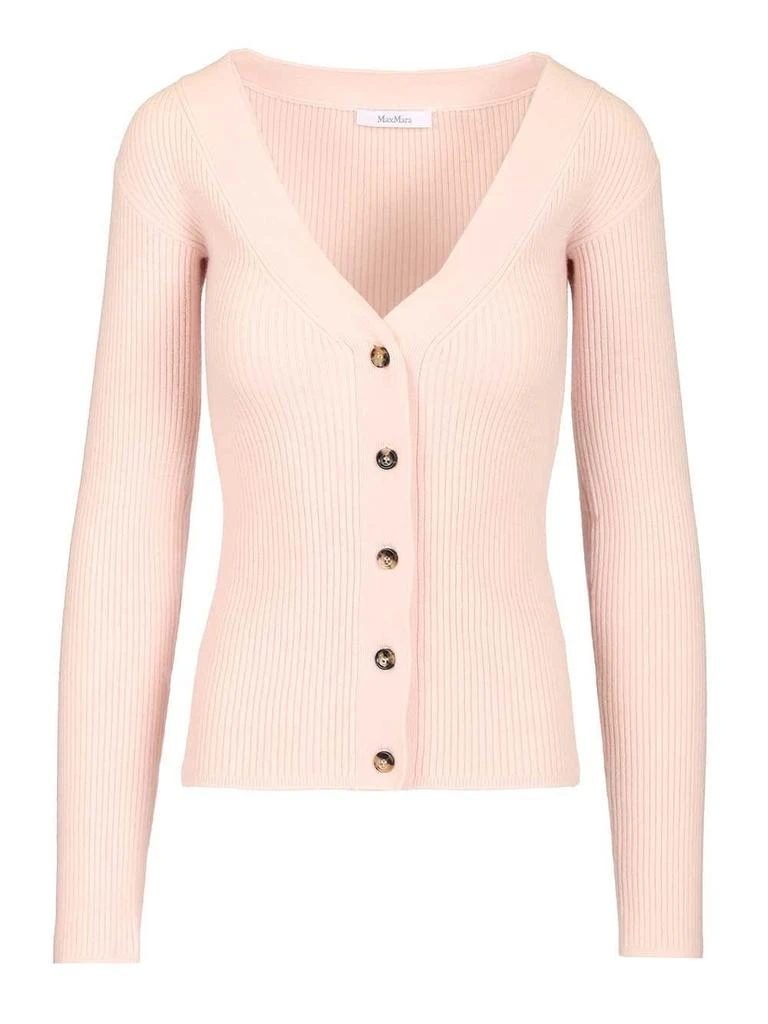 Max Mara Max Mara Mxmgioiosa V-Neck Ribbed Cardigan from Cettire