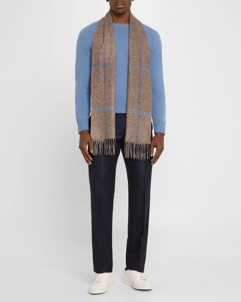 PIACENZA 1733 Men's Illinois Silk and Cashmere Houndstooth Scarf 2