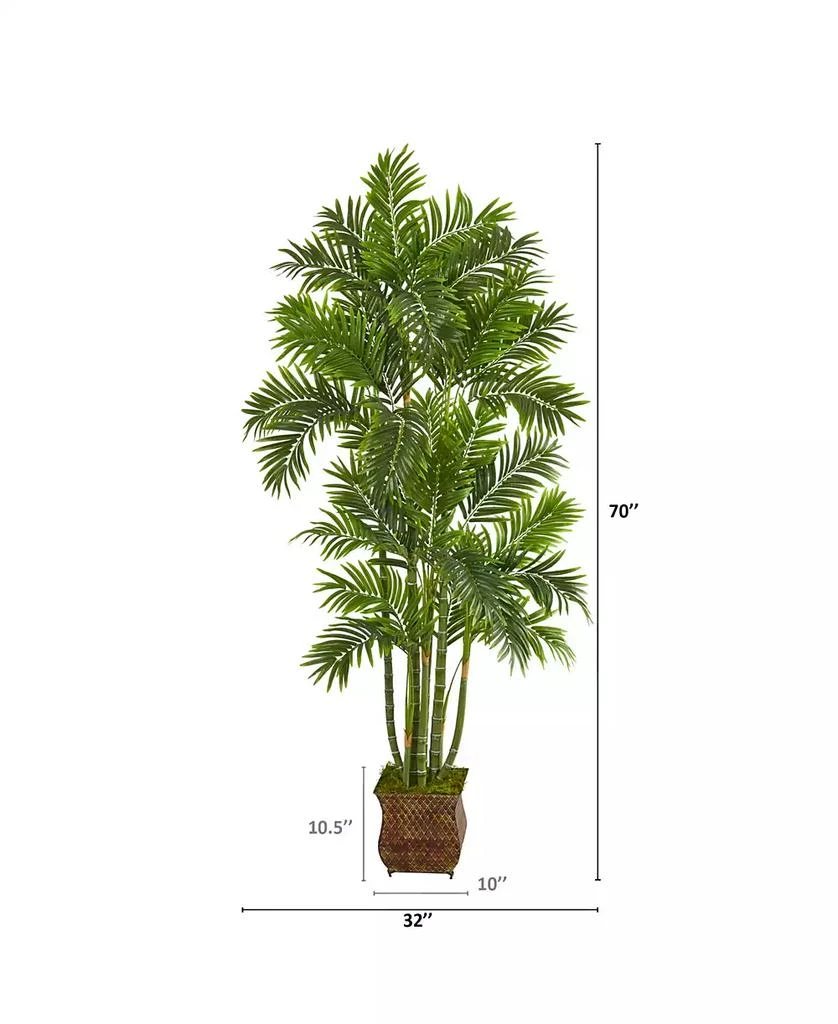 NEARLY NATURAL 70in. Areca Palm Artificial Tree in Metal Planter 2