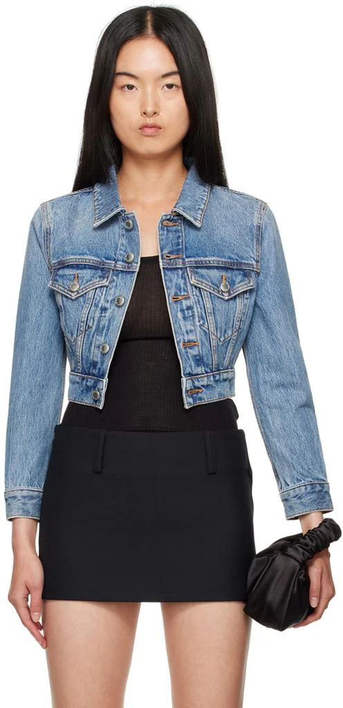 Alexander Wang Blue Shrunken Denim Jacket 1