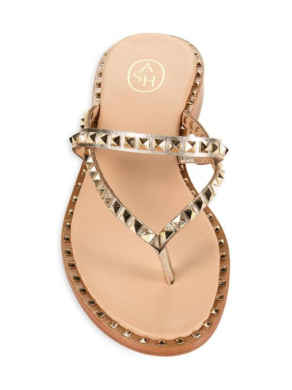 Ash Pulse Metallic Pyramid Stud Leather Flat Sandals 5