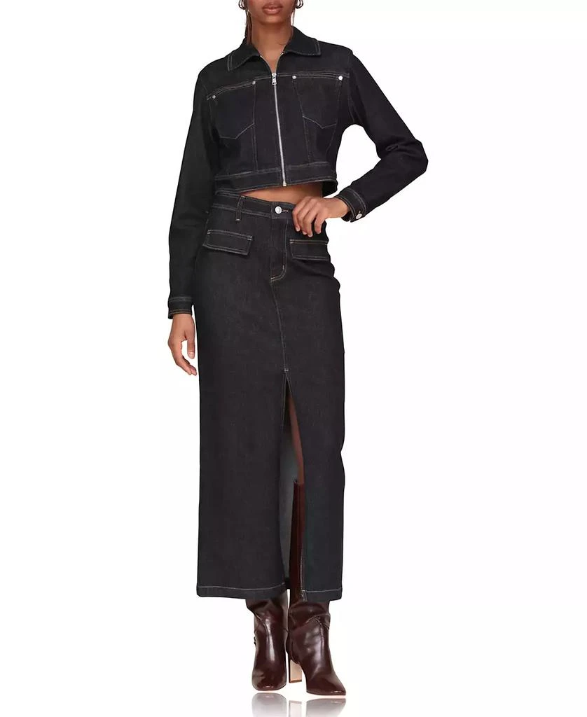 Avec Les Filles Women's Denim Maxi Skirt 5