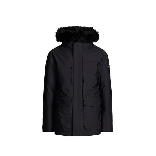 Moose Knuckles Parka with high collar and removable hood