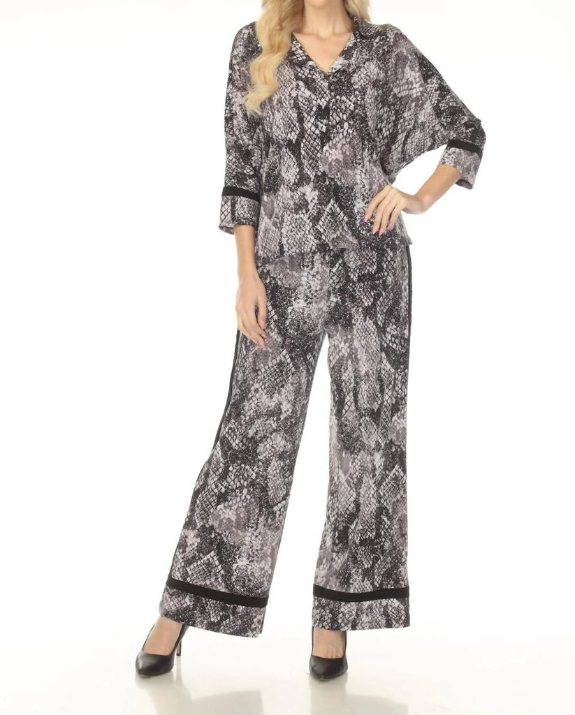 JOSEPH RIBKOFF Joseph Ribkoff - Snakeskin Wide Leg Pants 5