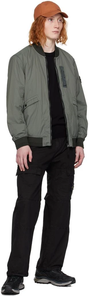 Stone Island Green Garment-Dyed Bomber Jacket 5