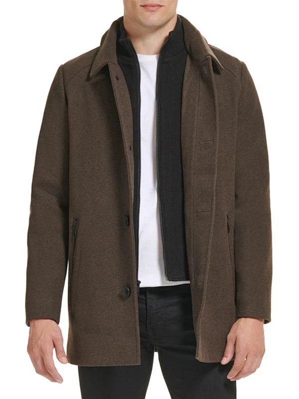 Kenneth Cole Mockneck Sweater Lined Wool Blend Coat 1