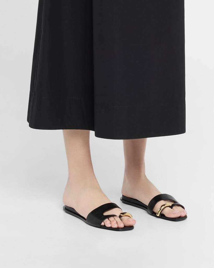 Tory Burch Pierced Leather Toe Ring Flat Sandals 2
