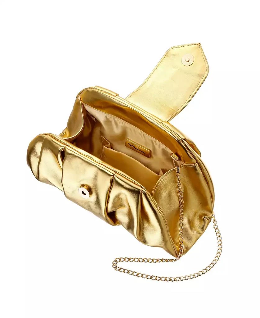 Nina Pleated Metallic Soft Clutch 10