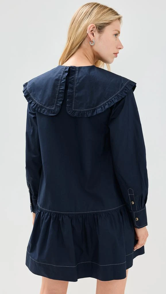 Ganni Poplin Big Collar Mini Shirt Dress 2