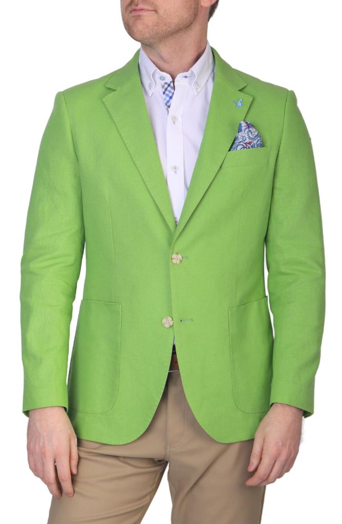 TailorByrd Solid Notch Lapel Linen Blend Sport Coat