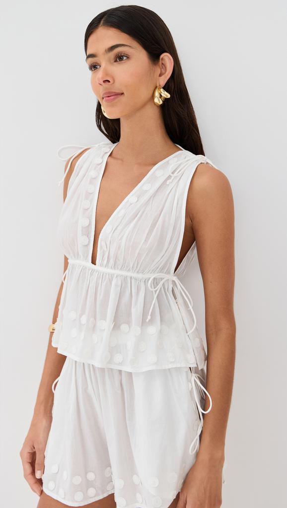 Ulla Johnson Anya Plunge V Neck Top Coverup