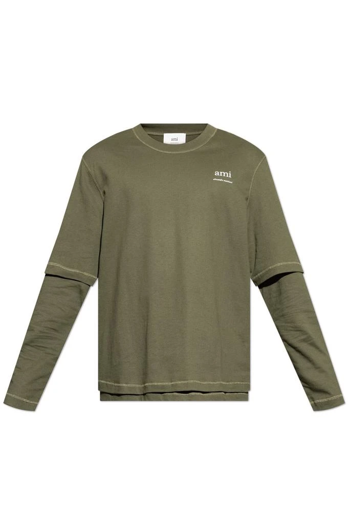 AMI AMI Paris Logo Printed Crewneck T-Shirt 1