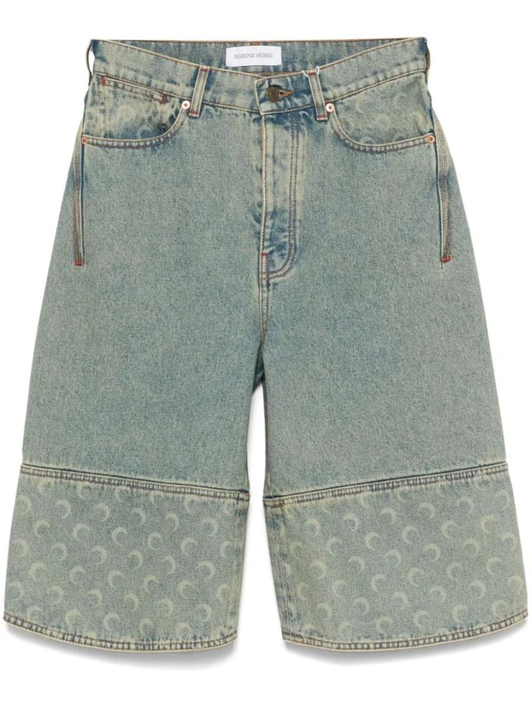 MARINE SERRE Marine Serre Moon Denim Bermuda Shorts 1