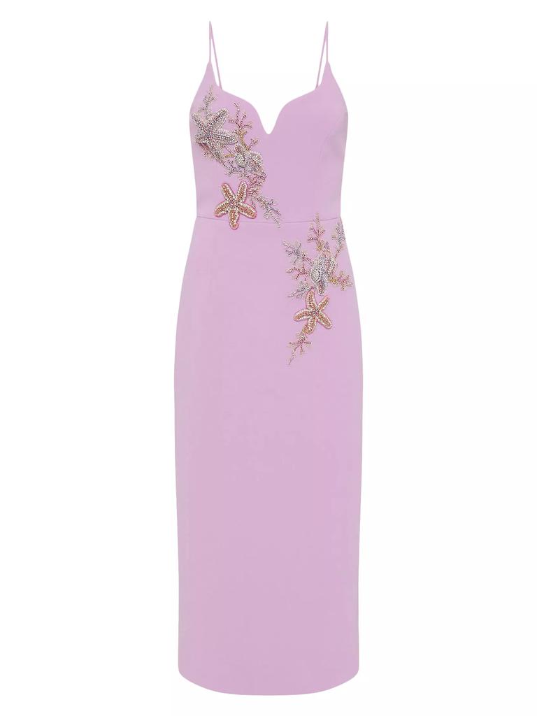 Rebecca Vallance Chantara Starfish Appliqué Midi-Dress