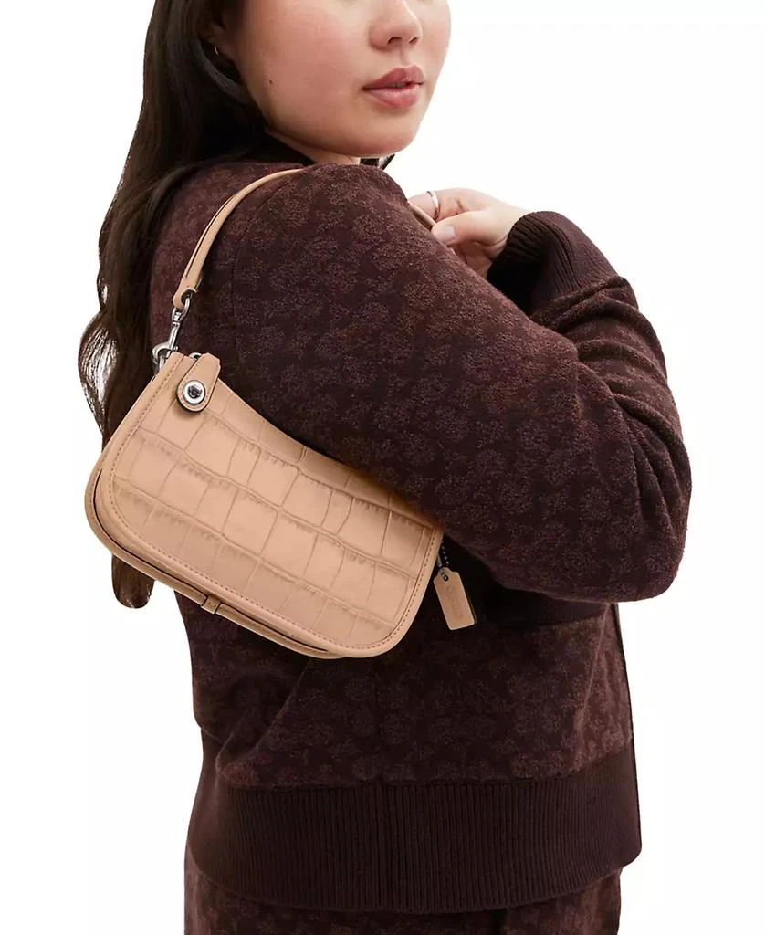 Coach Embossed Croc Leather Swinger 20 Shoulder Bag 5