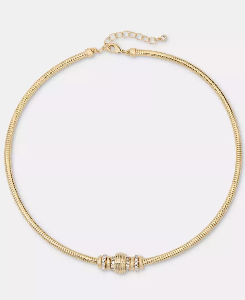 On 34th Pavé Crystal Rondelle Beaded Collar Necklace, 16" + 3" extender, Macy's Exclusive