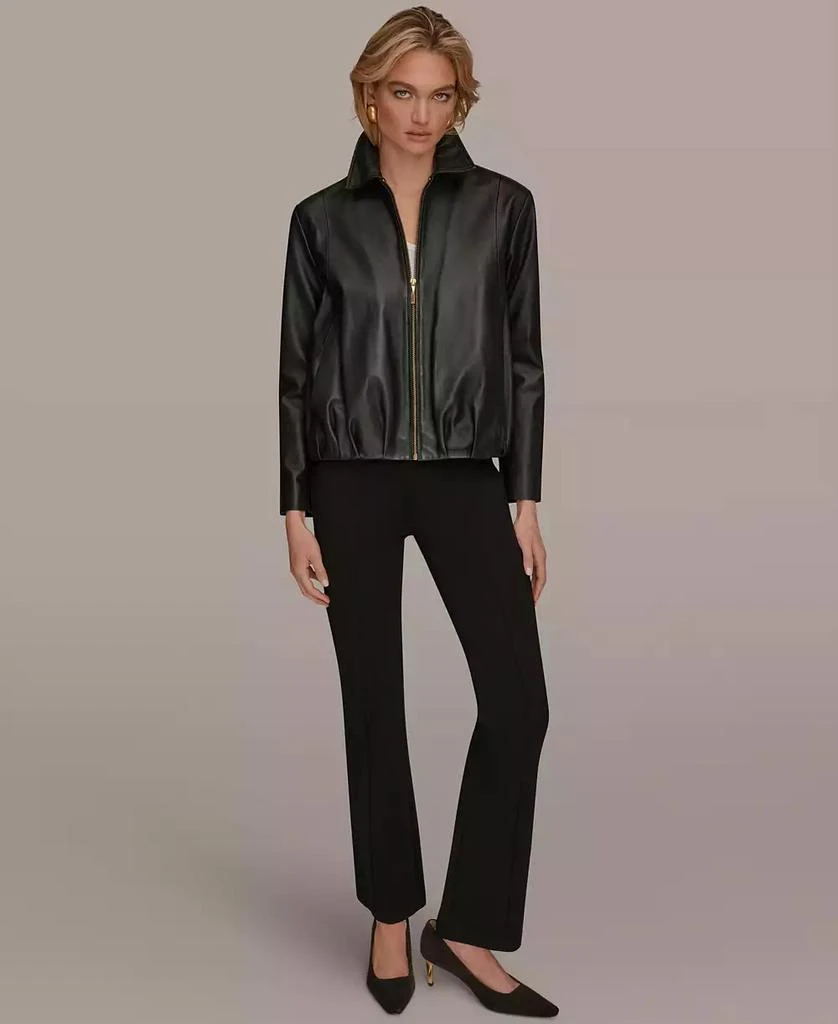 Donna Karan Women
s Leather Bomber Jacket 2