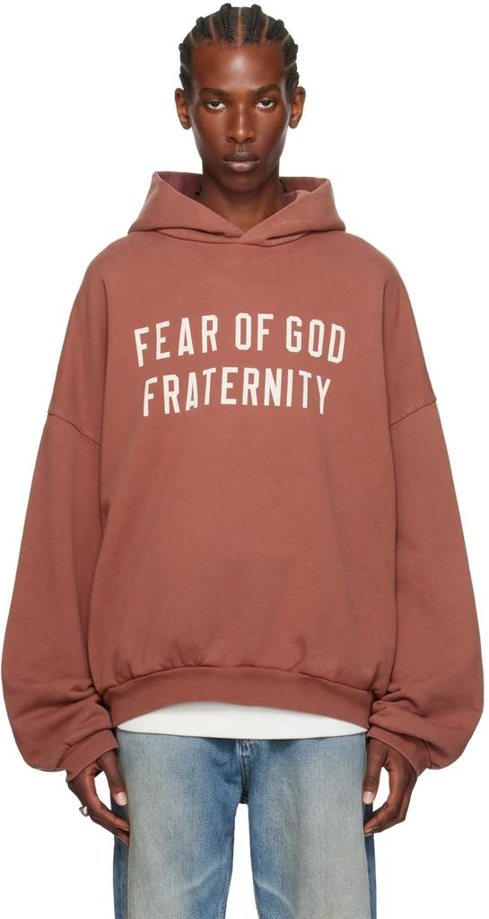 Essentials Burgundy Heavyweight Hoodie 1