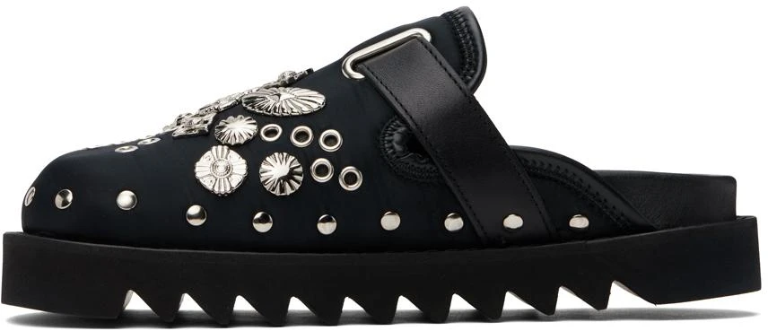Toga Pulla SSENSE Exclusive Black Eyelet Metal Sabot Loafers 3