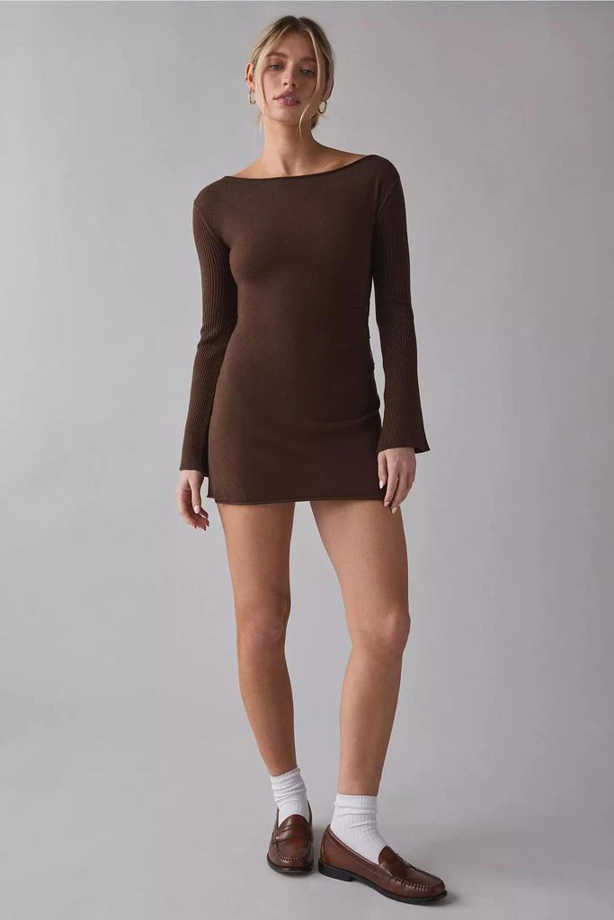 Frankies Bikinis Frankies Bikinis Elsa Cloud Knit Off-The-Shoulder Long Sleeve Mini Dress 4